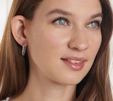 Or Paz Sterling Silver Signature Rectangular Roped Huggie Hoops